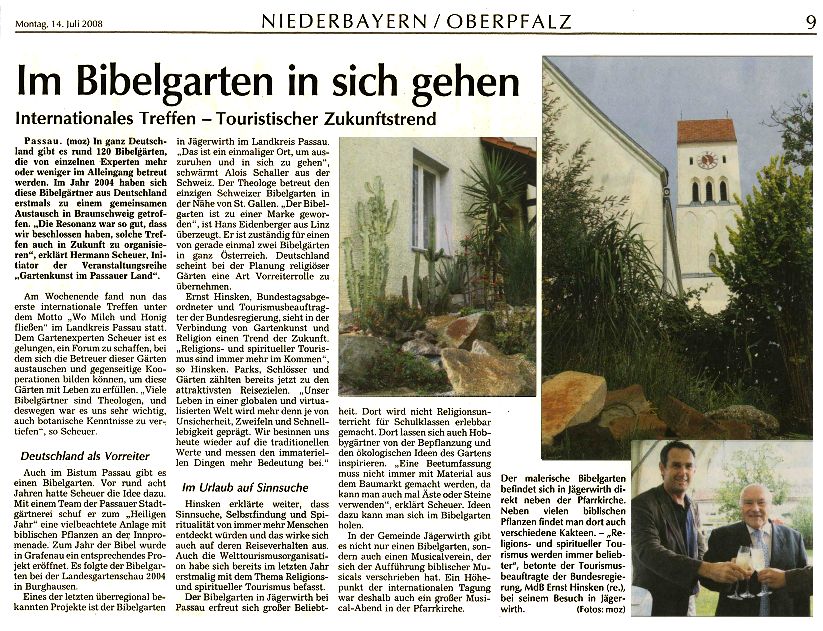 Gartenkunst im Passauer Land - Pressespiegel